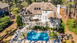 Private backyard pool with overlooking deck. 4 deck chairs and 4 pool chairs. 