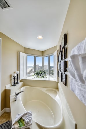 Primary Bathroom Garden Tub with Gulf View