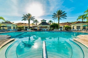 Sit pool side with tiki bar and amenities galore!