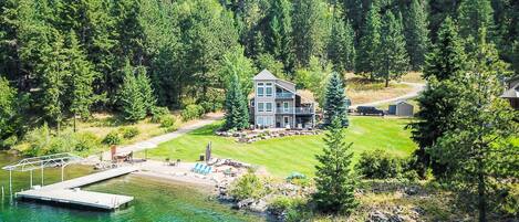 Entire property with a private beach and dock!