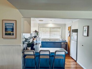 Pull up a stool at the brekky bar for your morning coffee or informal meals