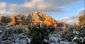 January 2023. Sun reflection on Thunder Mountain 