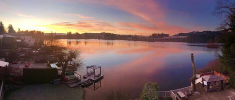 Beautiful sunrise over the lake. This would be equally beautiful in the gazebo.