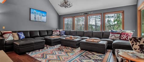 Family room with radiant floor heat