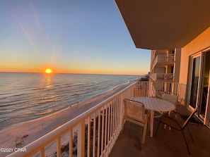 Enjoy beautiful sunsets each evening from the balcony.