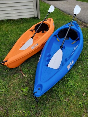 OVERALL:  The kayaks at the property that are available for guests to use.