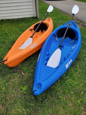 OVERALL: The kayaks at the property that are available for guests to use.