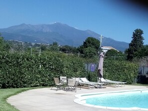 Pool. Etna view from swimming pool