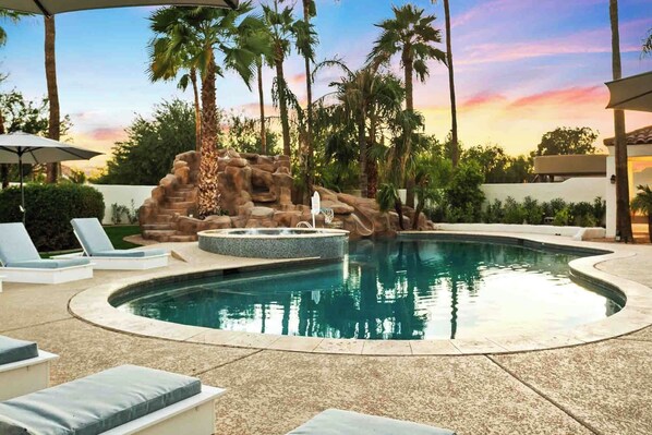 resort style pool and spa