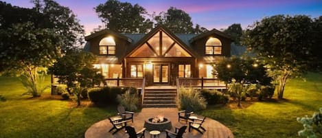 Gorgeous views of the firepit and front porch