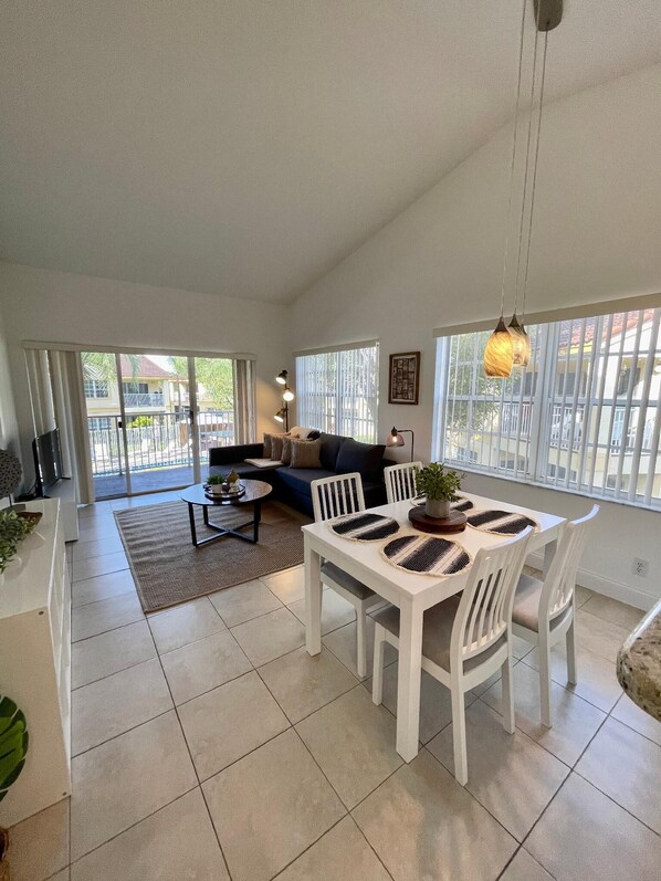 Open concept dining room and living area