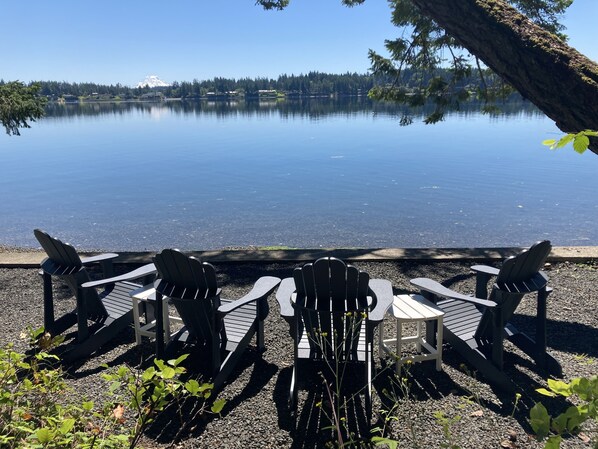 Sit and relax while you watch sea life and  spectacular views of Mount Rainier. 