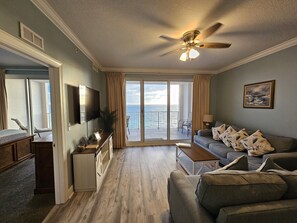 Access to oversized balcony from Living room or master bedroom