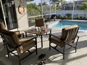 Breakfast nook in the lanai perfect for outdoor living