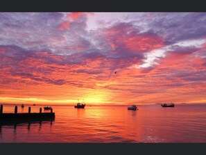 Beautiful multicoloured skies seen from beach