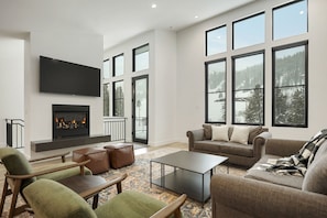 Third Floor Open Living with views of Gemini Chairlift at Winter Park Resort. 