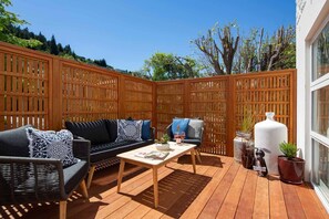 Unwind on your suntrapped private deck when you stay here