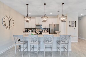 Fully equipped kitchen area.