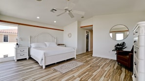 Gorgeous master suite has king bed, large walk in closet and amazing views