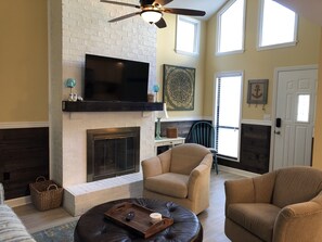Living room with brand new Smart TV 