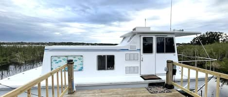 Modern boat house on Lake Mariam