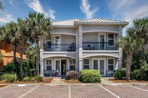 Private Setting in Small Mediterranean Style Gated Community ~ Duplex Two Story Townhome w/2 Balconies, Back Patio & Front Porch