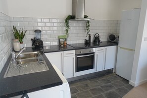 Fully stocked kitchen for you to cook up a storm.
