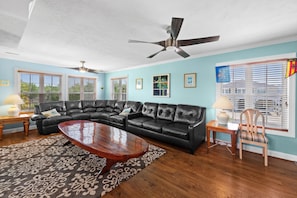 This comfy living room offers space for everyone to be together.