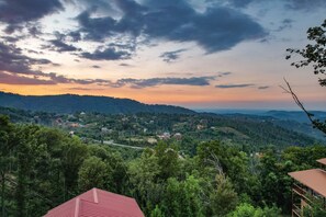 Drone view from above chalet