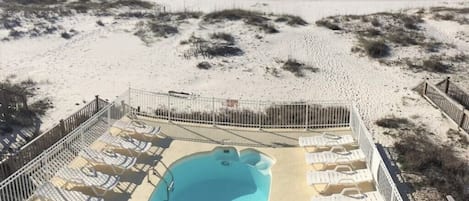 Beach side pool at Dolphin Duplex!! Plenty of room to lounge!