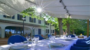 Outdoor banquet area