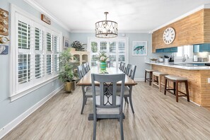 Dining table with seating for 6