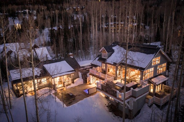 Rental Cottage on left (separate structure from main house)