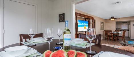 Enjoy your meals in the sunroom....start off with a bite or two of refreshing Florida watermelon!