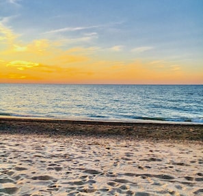 The beach opposite the lakehouse.