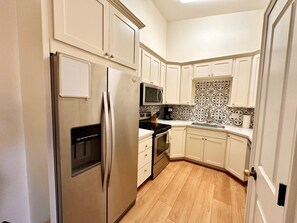 Newly updated kitchen with stainless steel appliances