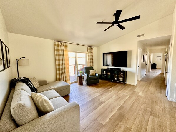 Stylish front room with sleeper sofa