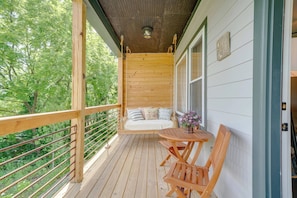 Patio with swing seating