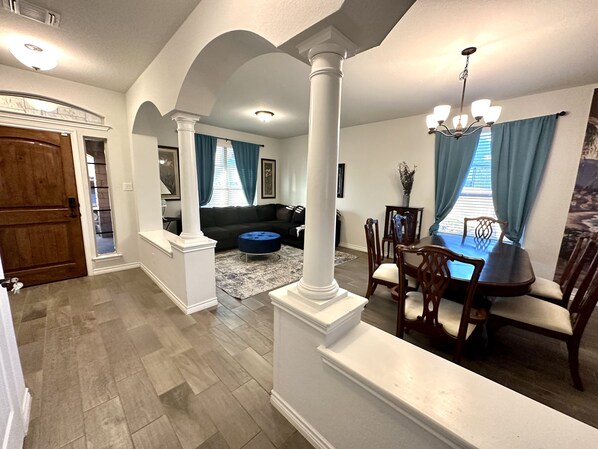 Looking back at living / dining room