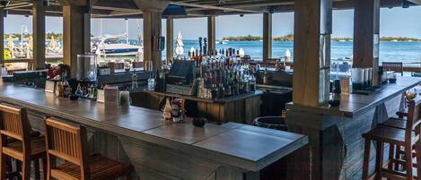 Onsite Tiki bar with spectacular views of the Gulf of Mexico.