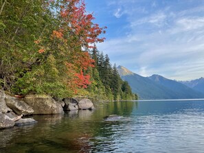 Chilliwack lake north east shore in summer / fall.  Great for kayaking or paddle