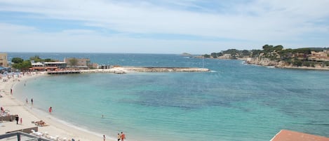 Vue du haut de l'escalier coté plage