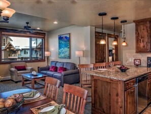 Living room and dining area