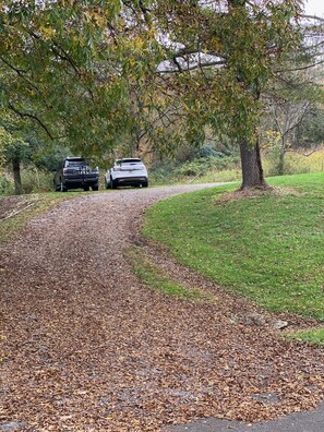 Park at the top of the drive.