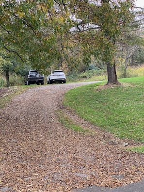 Park at the top of the drive.