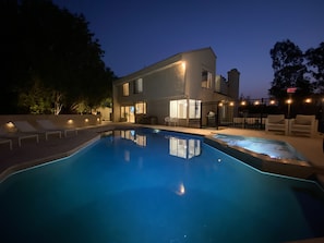 Enjoy a pleasant swim in the heated pool as you watch the sunset.