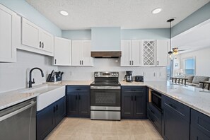 A fully stocked kitchen makes meal preparation a breeze.