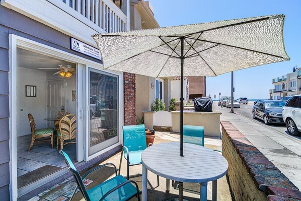 Just three homes from the sand, this downstairs vacation rental is the perfect headquarters for a trip to the beach!
                