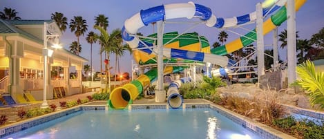 The slides - 4 DAILY passes come with every reservation and up to 6 additional passes can be purchased at a 50% discount.