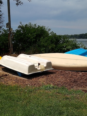 Paddle boats, kayaks, canoe for your use.
